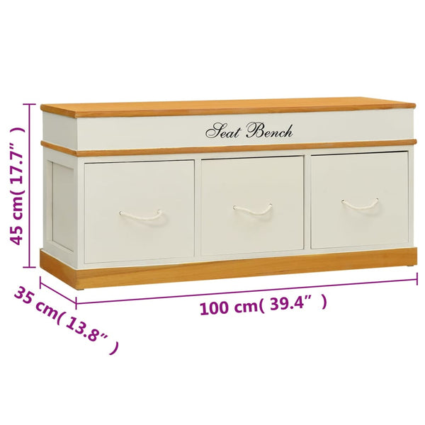 vidaXL Storage Bench Shoe Cabinet Hallway Bench