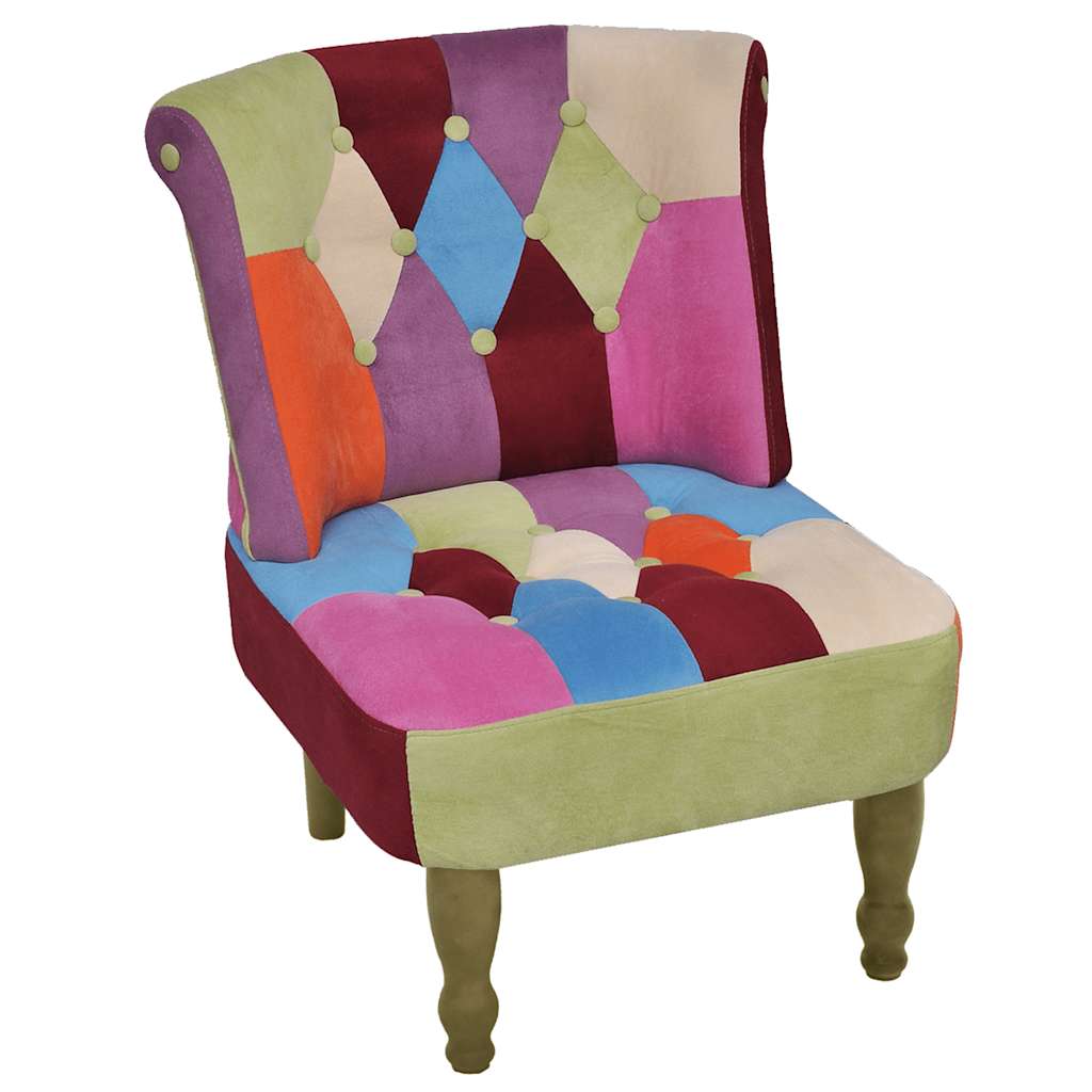 vidaXL French Patchwork Fabric Chair