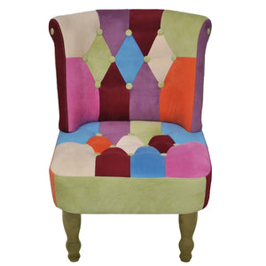vidaXL French Patchwork Fabric Chair