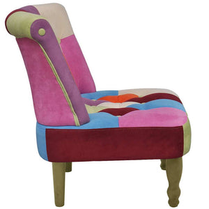 vidaXL French Patchwork Fabric Chair