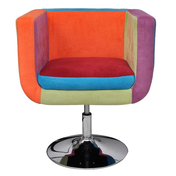 vidaXL Cube Armchair with Patchwork Design Fabric