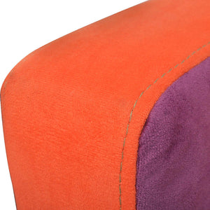 vidaXL Cube Armchair with Patchwork Design Fabric