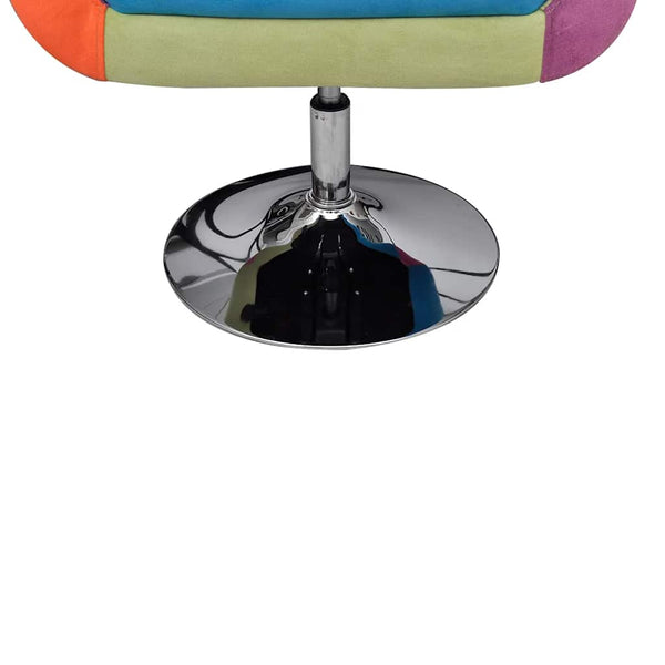 vidaXL Cube Armchair with Patchwork Design Fabric