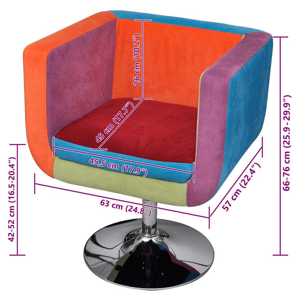 vidaXL Cube Armchair with Patchwork Design Fabric