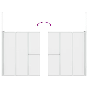 Duschwand L-Form 70x120x137 cm 4-teilig Faltbar