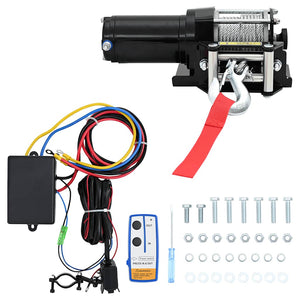 vidaXL 12 V Electric Winch 1360 kg + Mounting Plate Remote Control