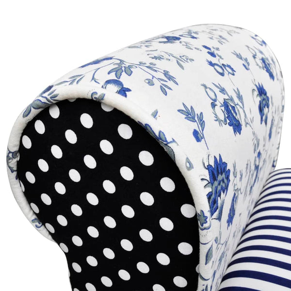 vidaXL Patchwork Bench Blue & White