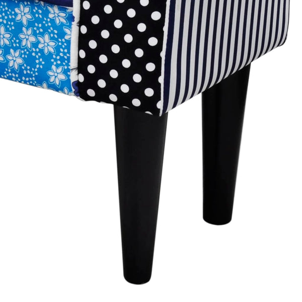 vidaXL Patchwork Bench Blue & White