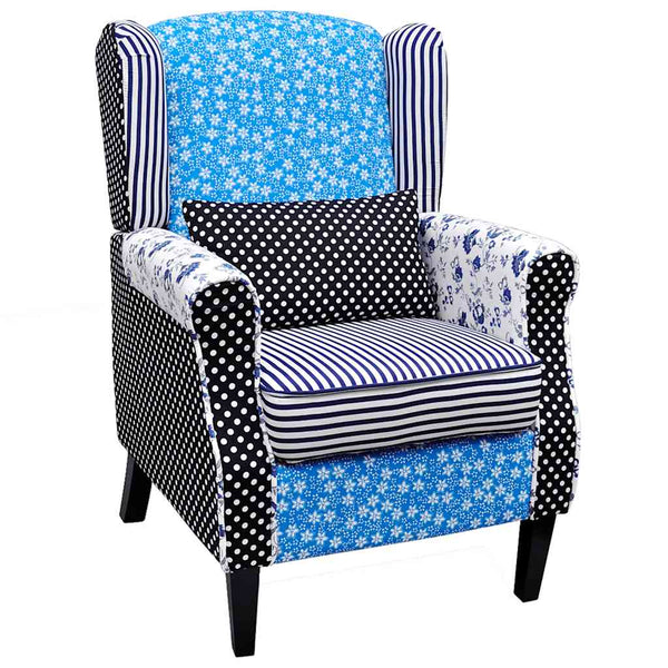 vidaXL Armchair with Patchwork Design Fabric