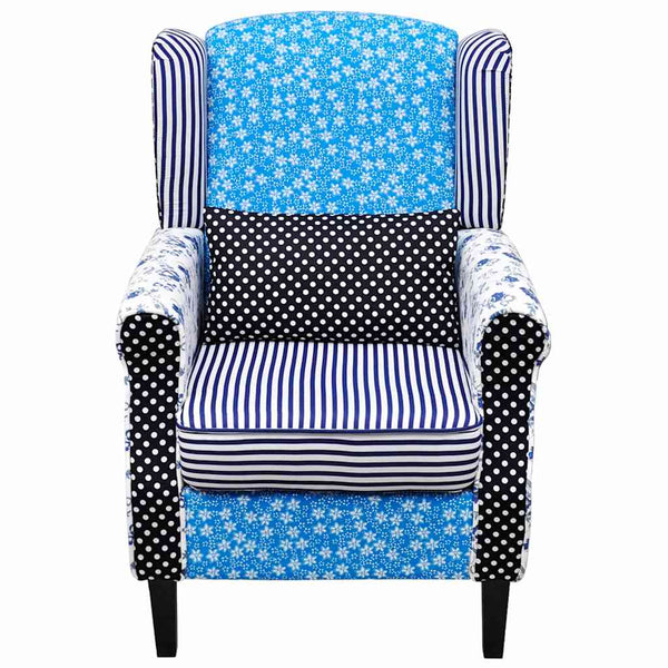 vidaXL Armchair with Patchwork Design Fabric