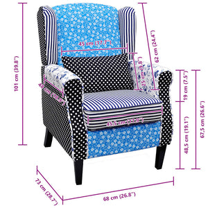 vidaXL Armchair with Patchwork Design Fabric