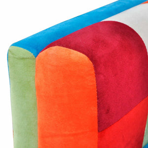 vidaXL Cube Armchair with Chrome Legs Patchwork Fabric