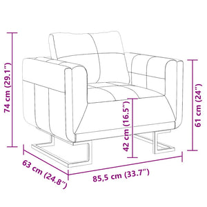vidaXL Cube Armchair with Chrome Legs Brown Faux Leather