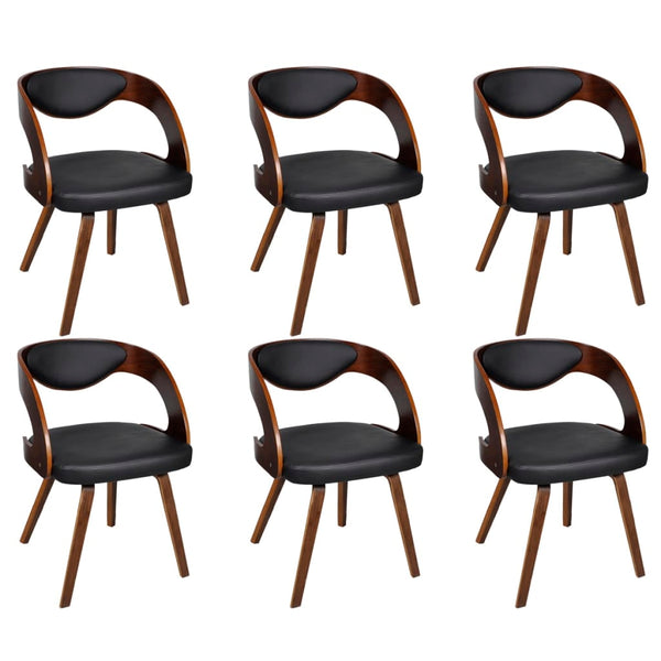 vidaXL Dining Chairs 6 pcs Brown Faux Leather