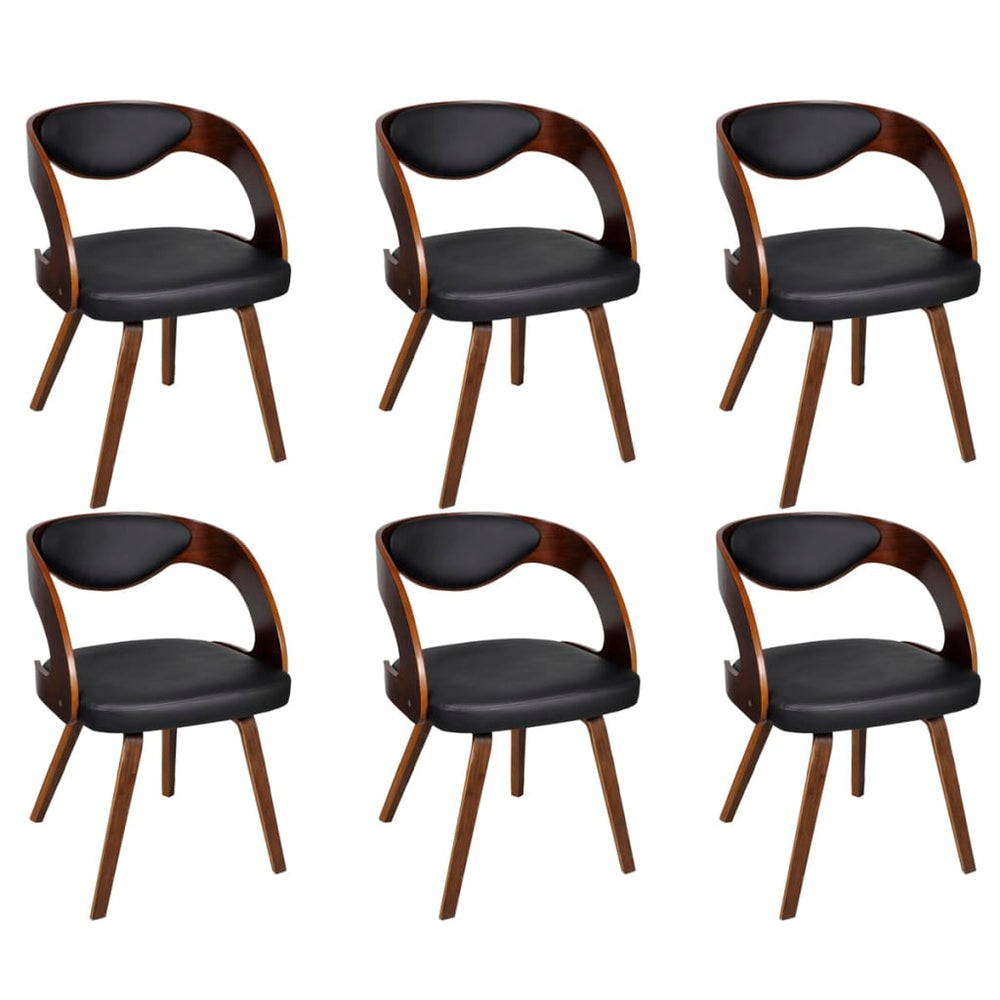 vidaXL Dining Chairs 6 pcs Brown Faux Leather