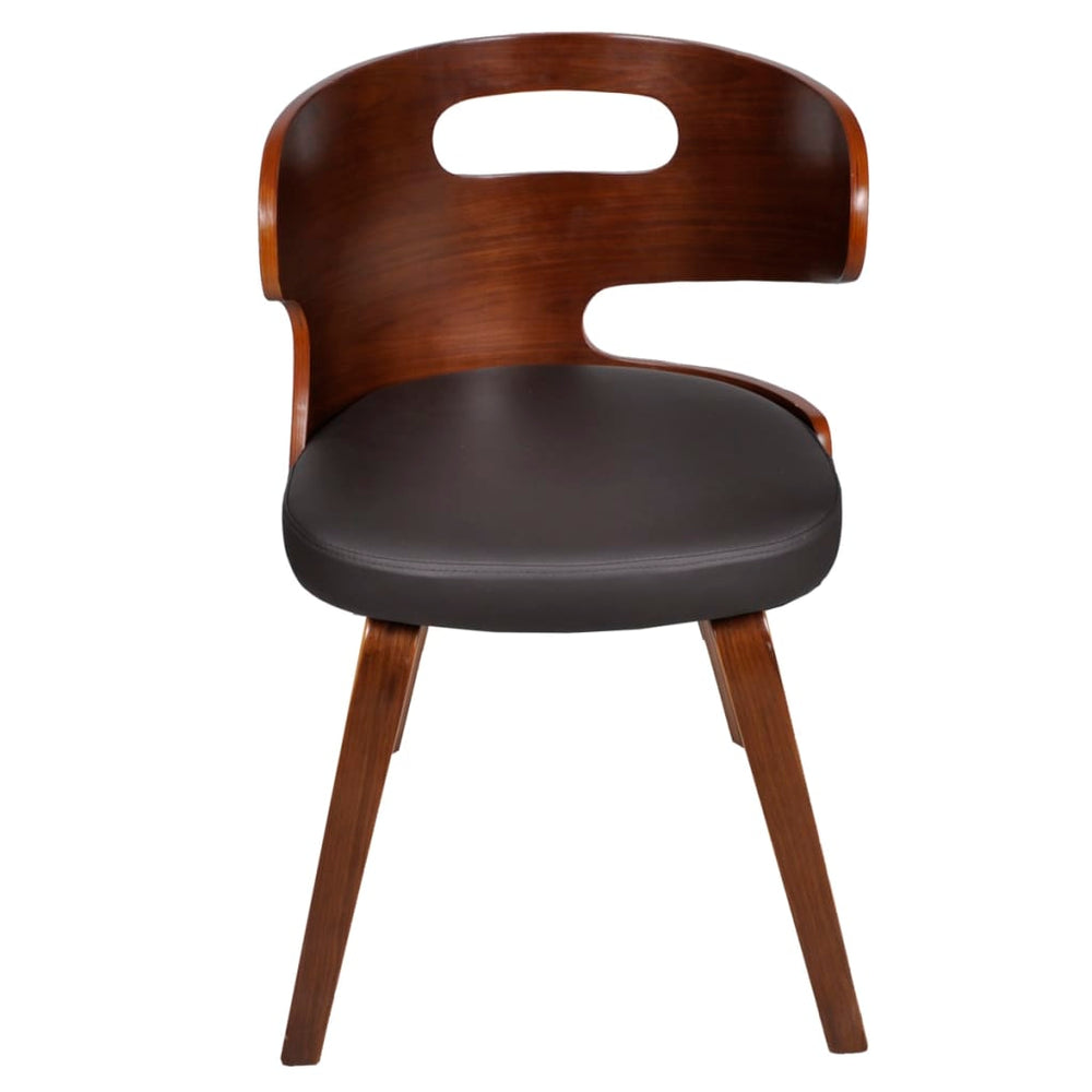 vidaXL Dining Chairs 4 pcs Brown Bentwood and Faux Leather