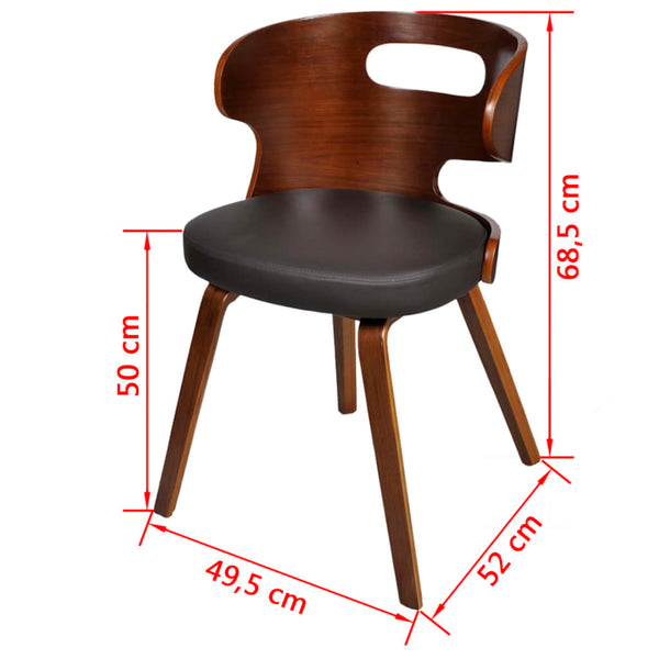 vidaXL Dining Chairs 6 pcs Brown Faux Leather