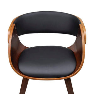 vidaXL Dining Chairs 2 pcs Brown Bentwood and Faux Leather