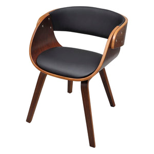 vidaXL Dining Chairs 2 pcs Brown Bentwood and Faux Leather