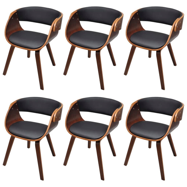 vidaXL Dining Chairs 6 pcs Brown Faux Leather