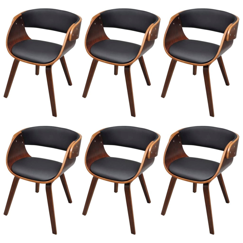 vidaXL Dining Chairs 6 pcs Brown Faux Leather