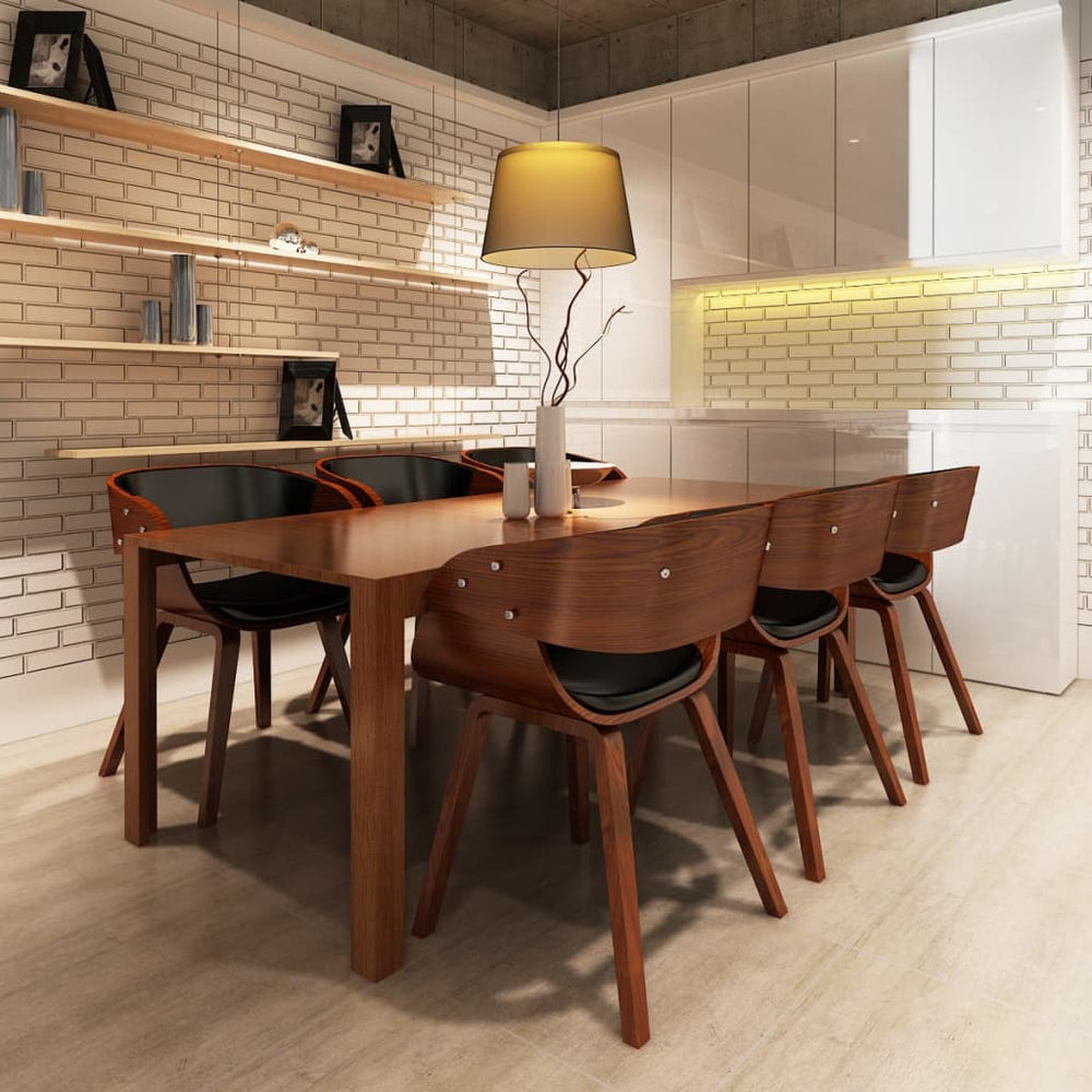 vidaXL Dining Chairs 6 pcs Brown Faux Leather