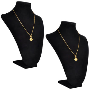 vidaXL Jewelry Display Bust Flannel Black 23x11.5x30 cm 2 pcs