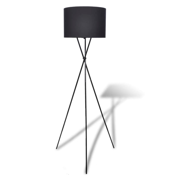 Floor lamp with lampshade tall stand Black