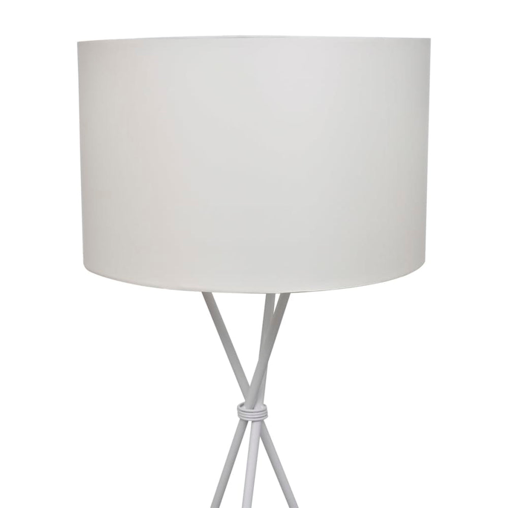 vidaXL Floor Lamp with Shade and Tall Stand White