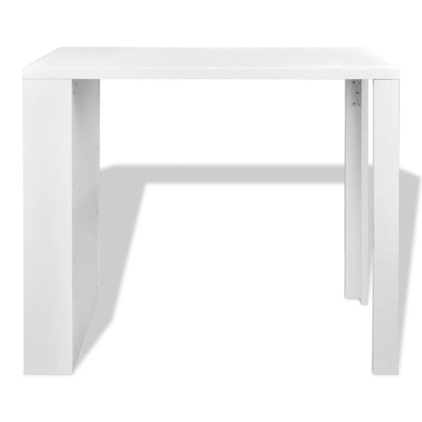 vidaXL Bar Table with Wine Rack MDF High Gloss White