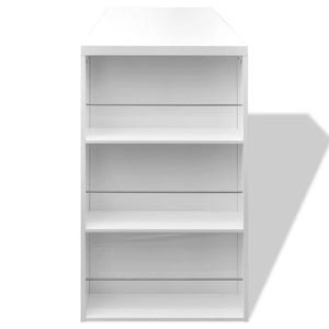 vidaXL Bar Table with Wine Rack MDF High Gloss White