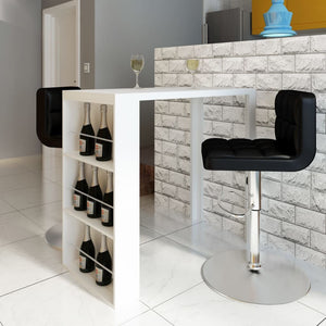 vidaXL Bar Table with Wine Rack MDF High Gloss White