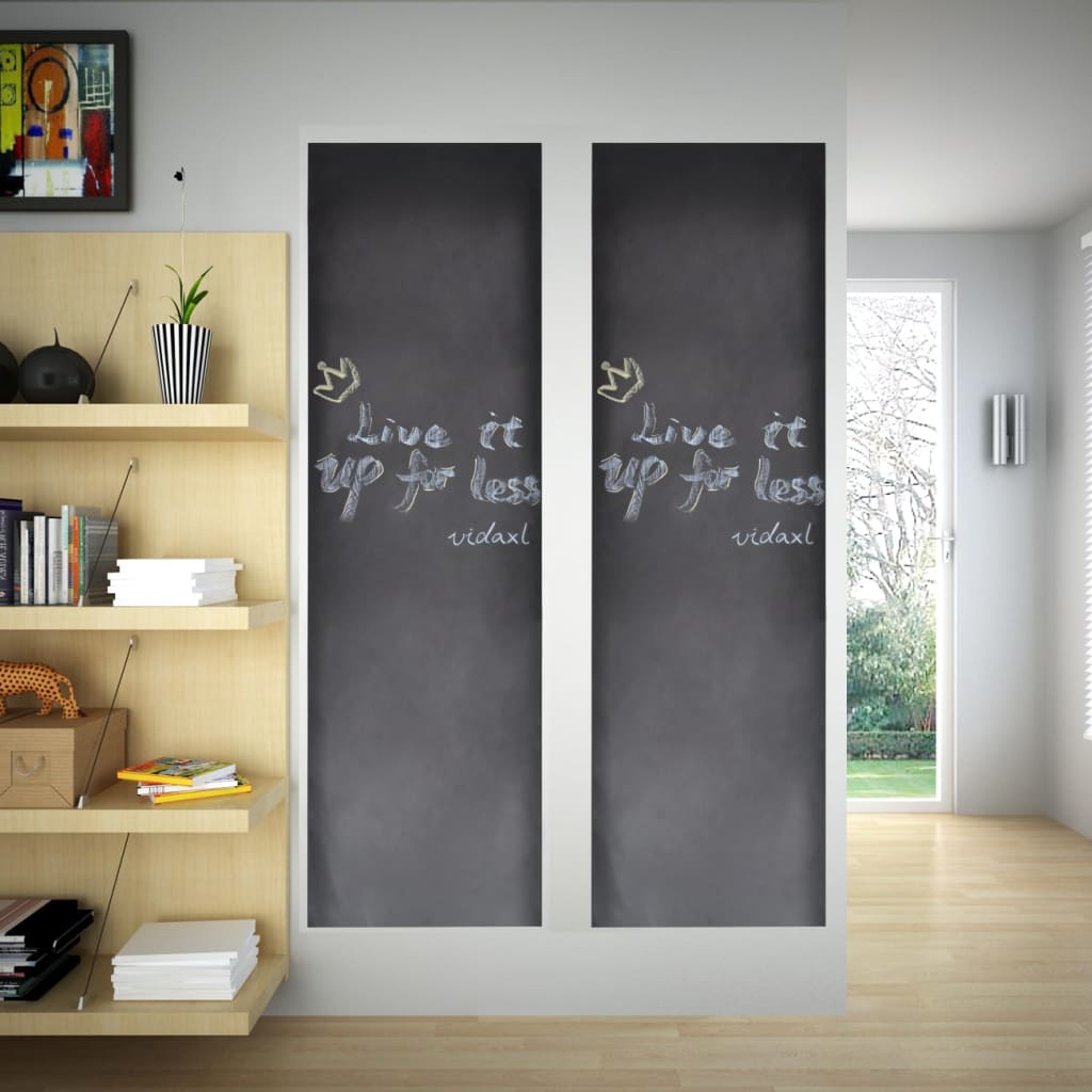 vidaXL Chalkboard Wall Stickers 0.45x2 m 2 Rolls with Chalk