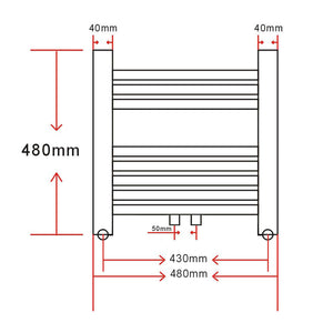 vidaXL Curved Bathroom Radiator Towel Rail 480x480 mm