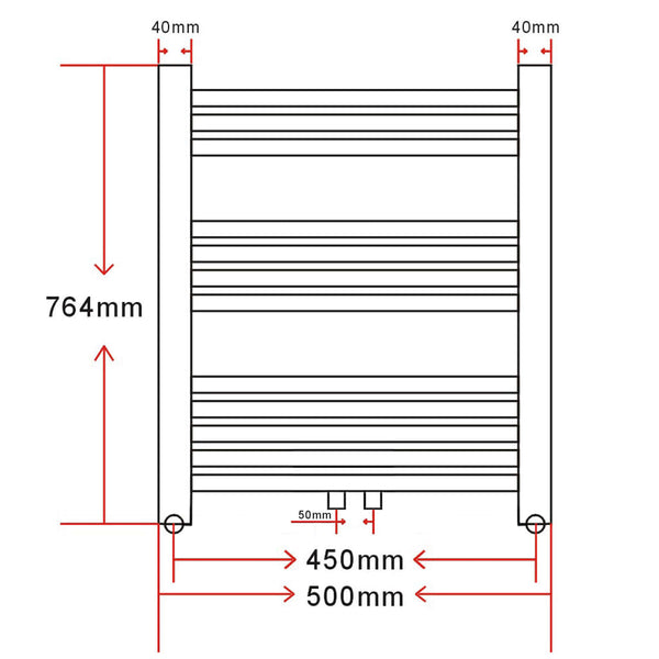 vidaXL Curved Towel Radiator 500x764 mm