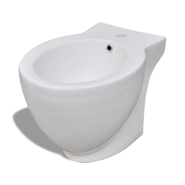 vidaXL Toilet and Bidet Set White Ceramic