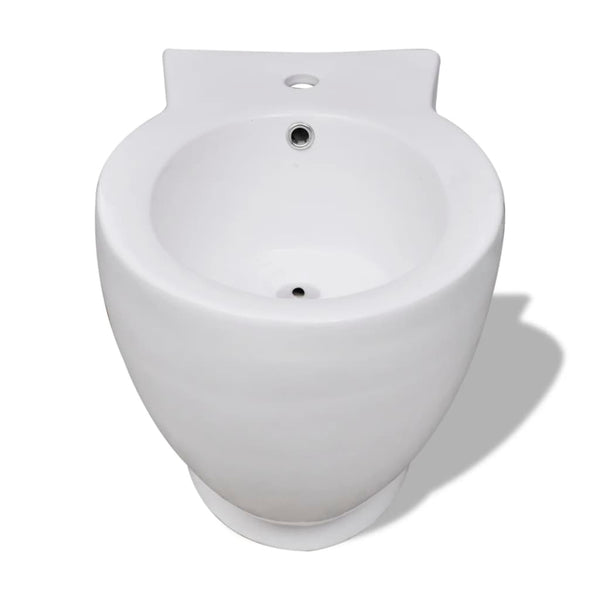 vidaXL Toilet and Bidet Set White Ceramic