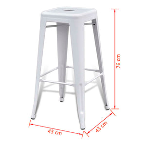 vidaXL Bar Stools 2 pcs White Steel