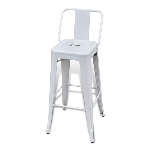vidaXL Bar Stools 2 pcs White Steel