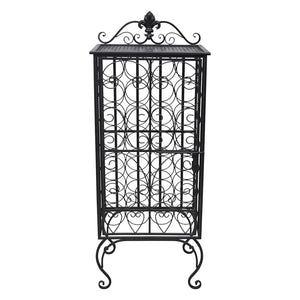 vidaXL 28-Bottle Metal Wine Rack