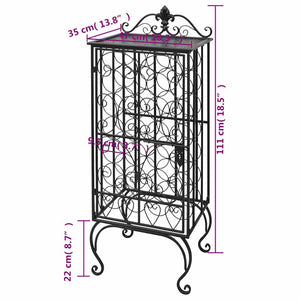 vidaXL 28-Bottle Metal Wine Rack