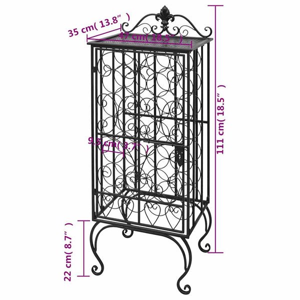vidaXL 28-Bottle Metal Wine Rack