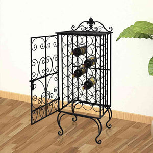 vidaXL 28-Bottle Metal Wine Rack