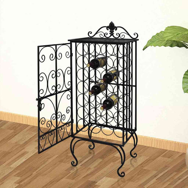 vidaXL 28-Bottle Metal Wine Rack
