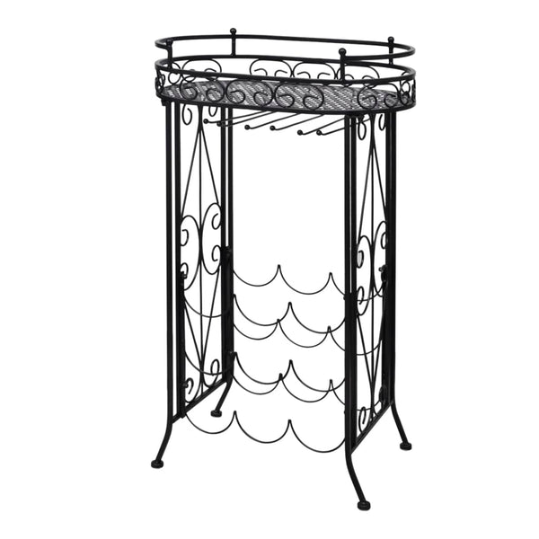 vidaXL Wine Rack for 9 Bottles with Stemware Holder Metal