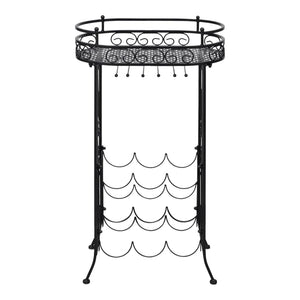 vidaXL Wine Rack for 9 Bottles with Stemware Holder Metal