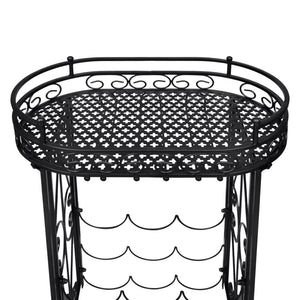 vidaXL Wine Rack for 9 Bottles with Stemware Holder Metal