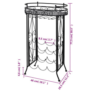 vidaXL Wine Rack for 9 Bottles with Stemware Holder Metal