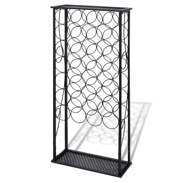 vidaXL 28-Bottle Metal Wine Rack