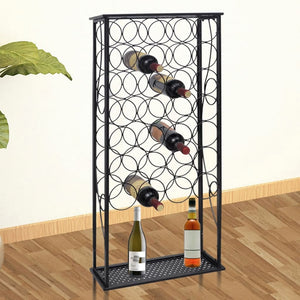 vidaXL 28-Bottle Metal Wine Rack